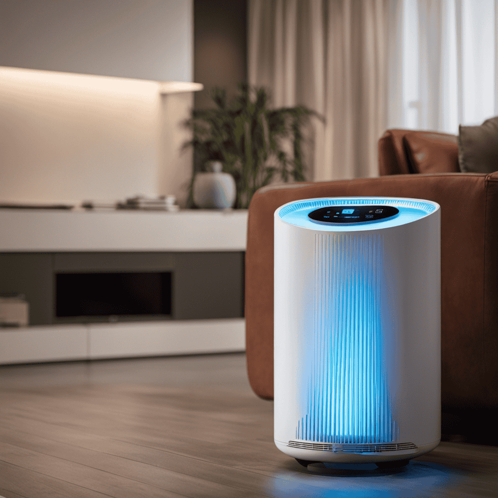 An image showcasing an air purifier with UV technology