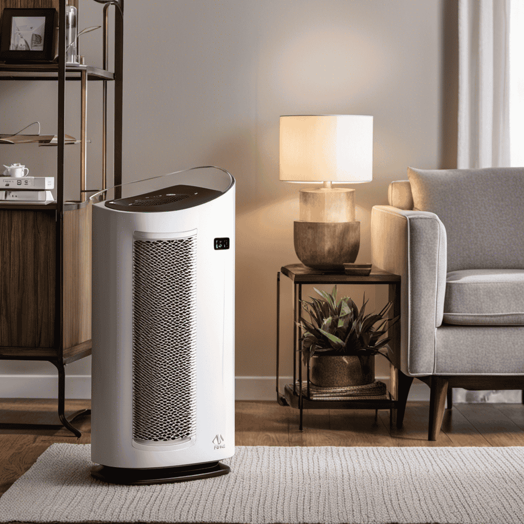 An image showcasing the Idylis Air Purifier Model AC-2125 with various filter sizes displayed beside it, highlighting their dimensions and compatibility