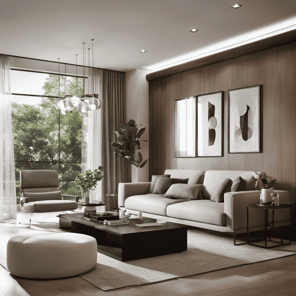 An image showcasing a sleek, modern living room