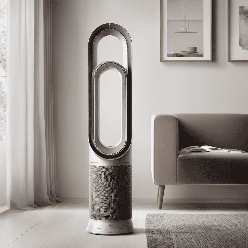 An image featuring a close-up shot of a Dyson Pure Coll 2 in 1 Air Purifier, placed in a room with visible dust particles and a calendar showing the current date circled