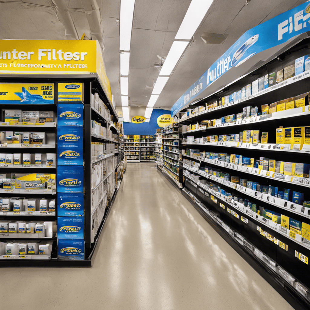 An image showcasing a brightly-lit aisle in a large Ocean County, NJ store, specifically dedicated to Hunter Air Purifier filters