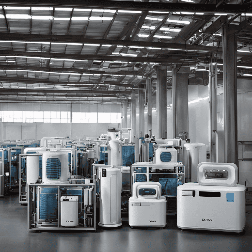 An image showcasing the manufacturing process of Coway Air Purifiers, capturing the intricate assembly lines and skilled workers meticulously crafting each component