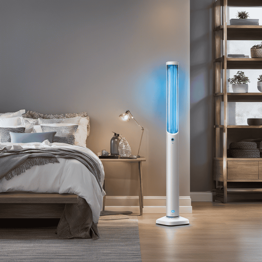 An image showcasing a well-lit room with a Germ Guardian Plug in UV-C Air Purifier
