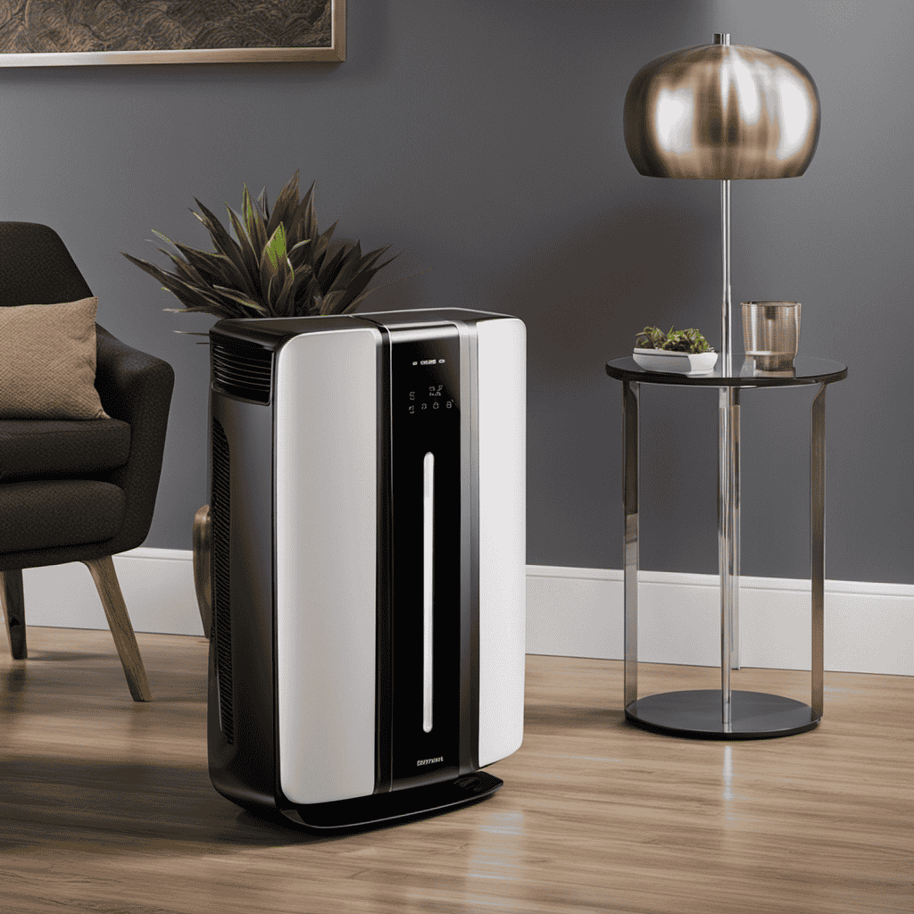 An image capturing the close-up view of a Bonaire Air Purifier, emphasizing its sleek design