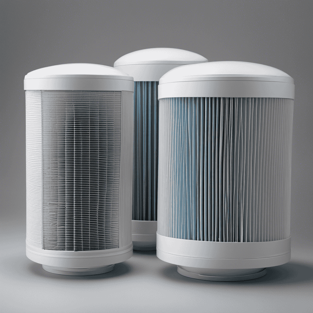 An image of a person holding two different HEPA filters, comparing their sizes, shapes, and features