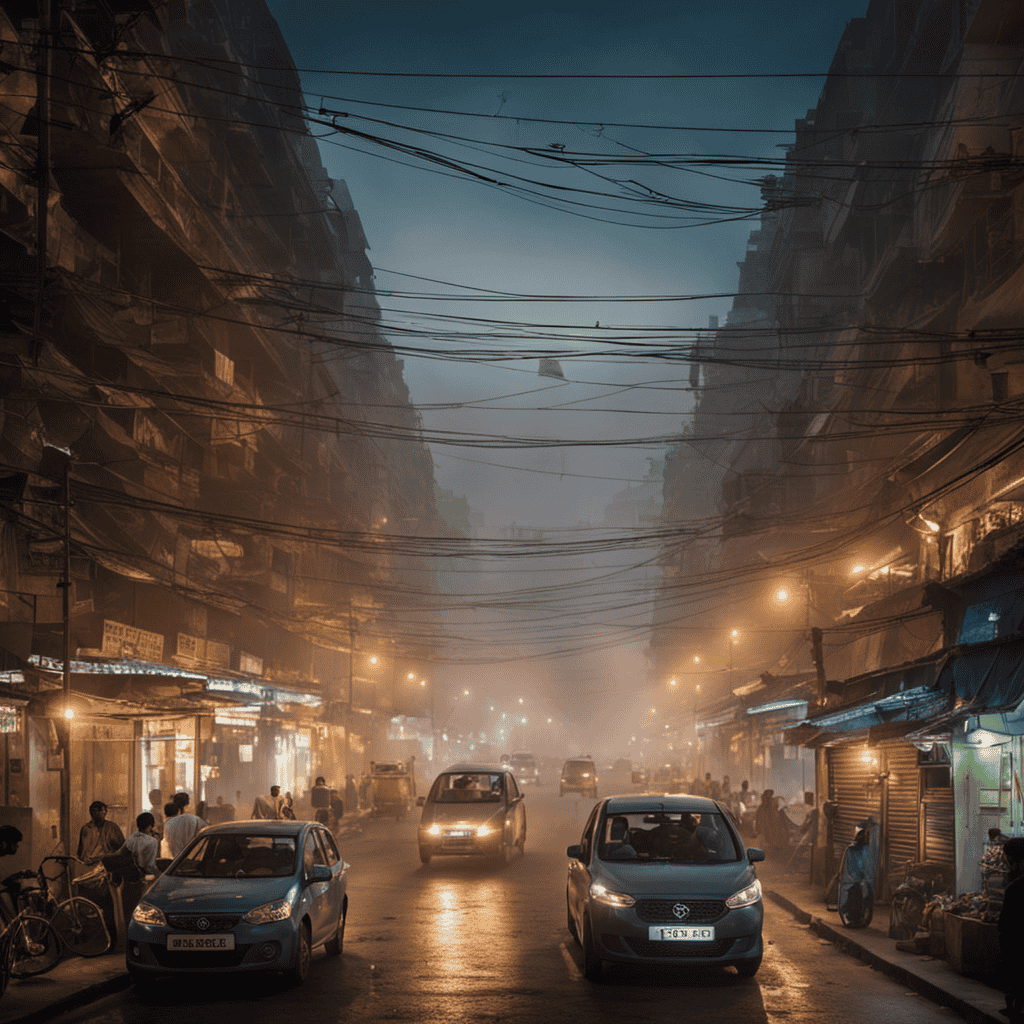 An image that showcases a bustling Delhi street with smog-filled air, contrasting with a serene indoor space illuminated by a high-performance air purifier, emphasizing the urgent need for clean air solutions