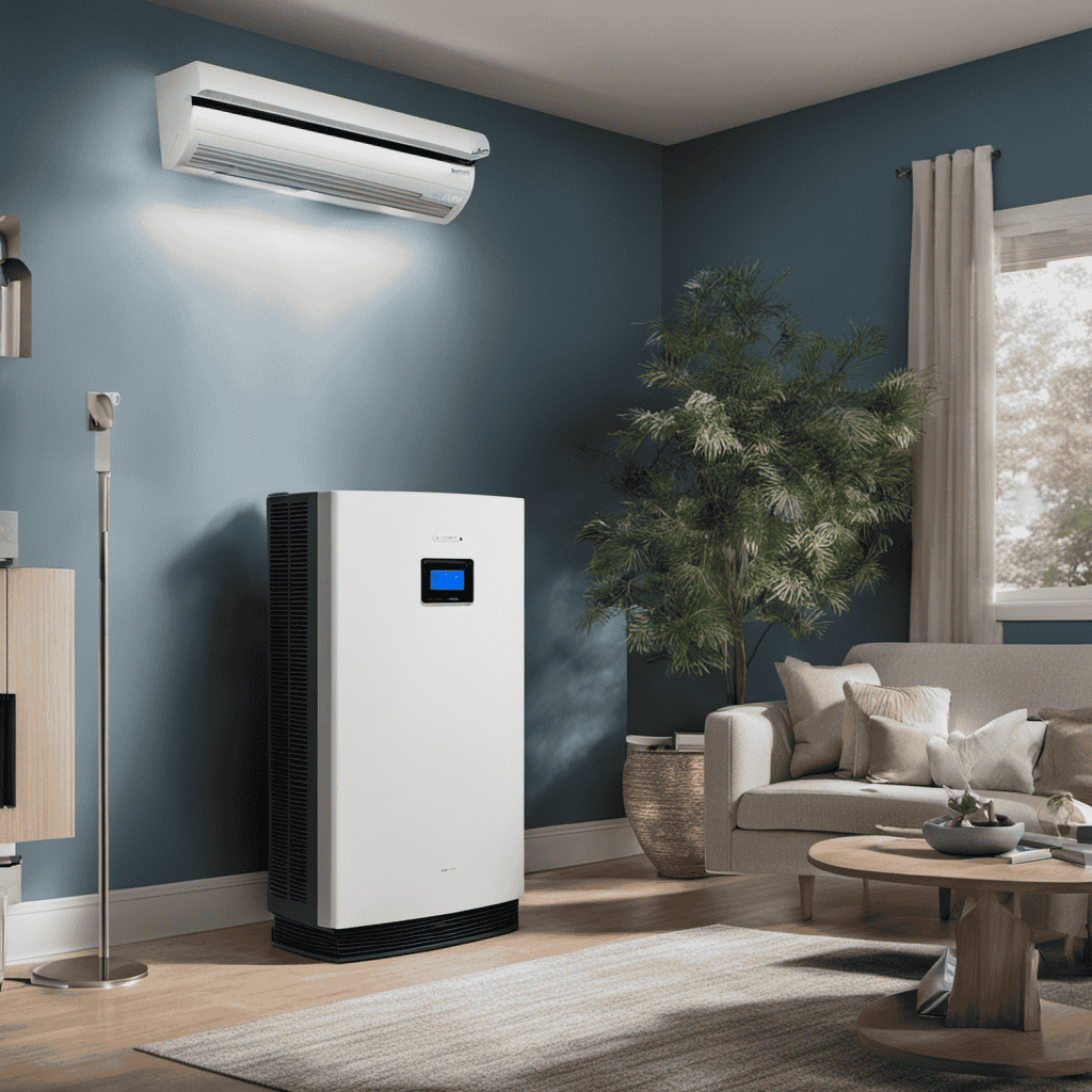 An image showcasing a modern residential furnace system with a UV air purifier installed