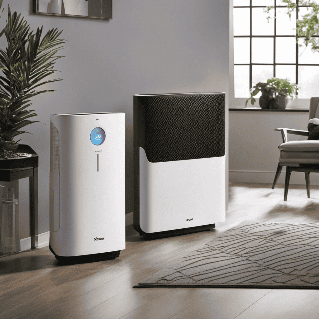 An image illustrating a side-by-side comparison of three Hepa filter air purifiers, showcasing their sleek designs, advanced filtration technology, and user-friendly controls, to visually demonstrate which one is the best