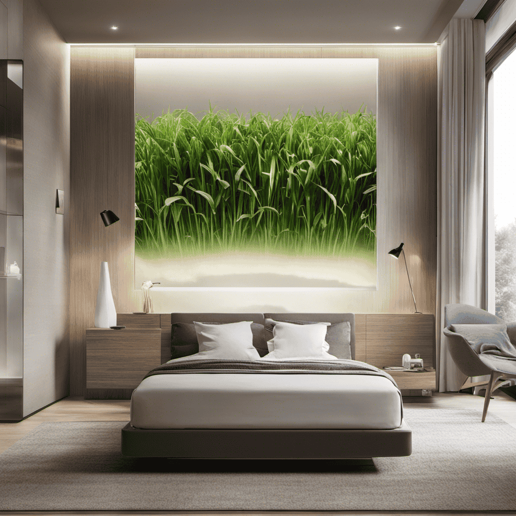 An image depicting a serene bedroom with a clean, purified atmosphere