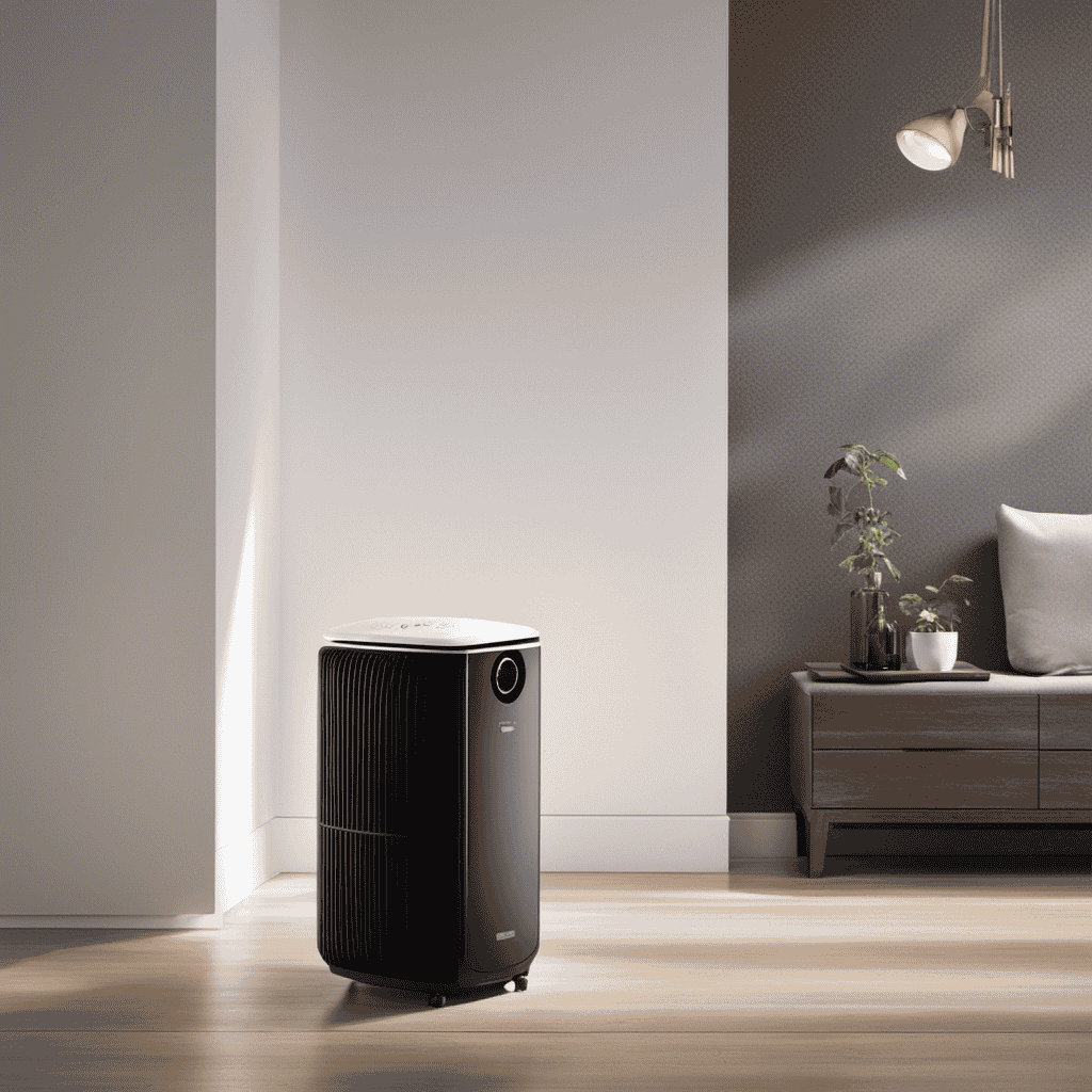 An image contrasting a dehumidifier and an air purifier side by side, displaying a room with moisture-related issues (e