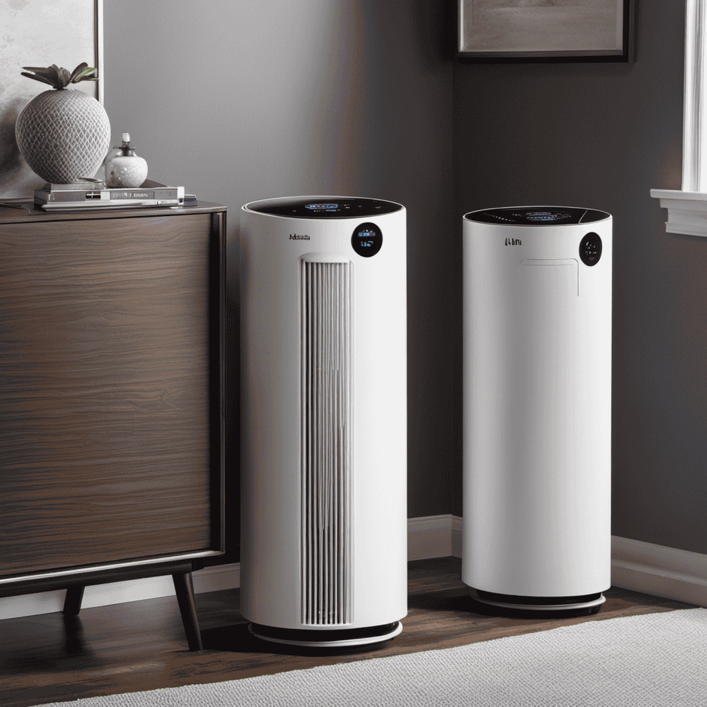 An image featuring two air purifiers side by side