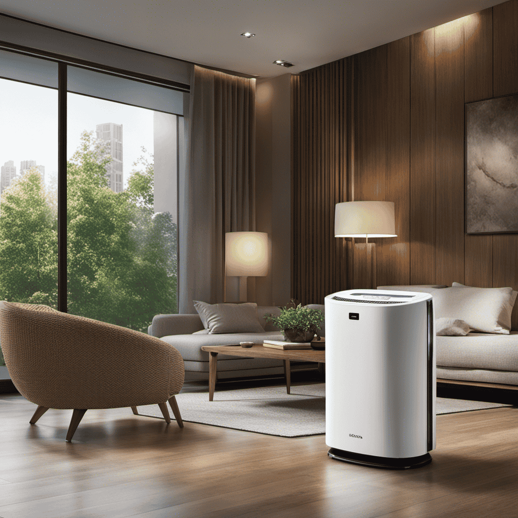 An image that showcases a brightly lit room with a variety of air purifiers, including HEPA, activated carbon, and ionizers, placed strategically throughout, emphasizing their different features and designs