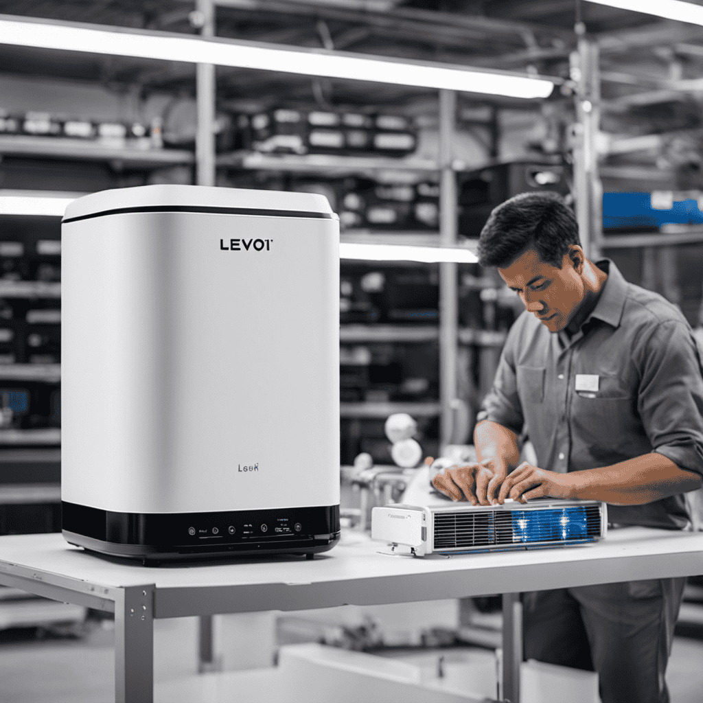 An image showcasing the intricate manufacturing process of Levoit Air Purifiers