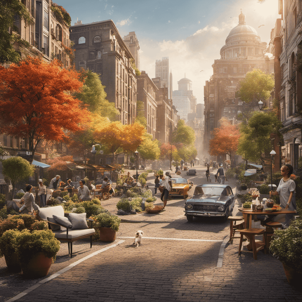 An image showcasing a diverse group of individuals in various settings: a busy city street, a pollen-filled park, a pet-filled living room, and a smoky kitchen, highlighting the importance of air purifiers