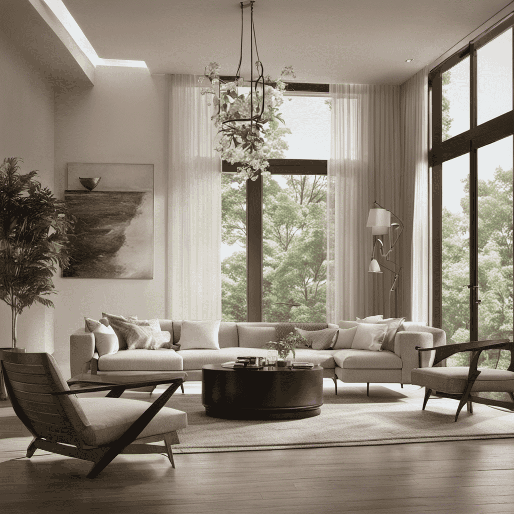 An image capturing a serene living room with soft, natural lighting