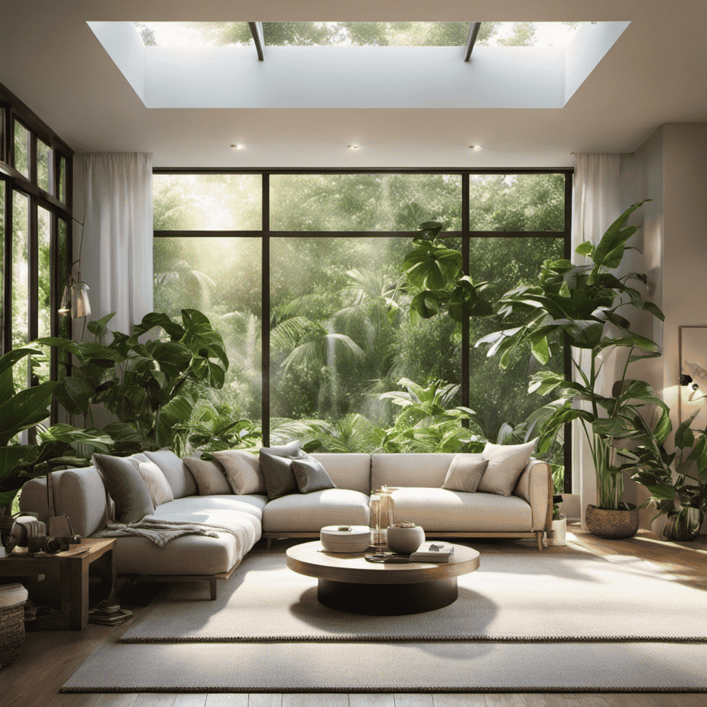 An image showcasing a serene living room, filled with clean, crisp air