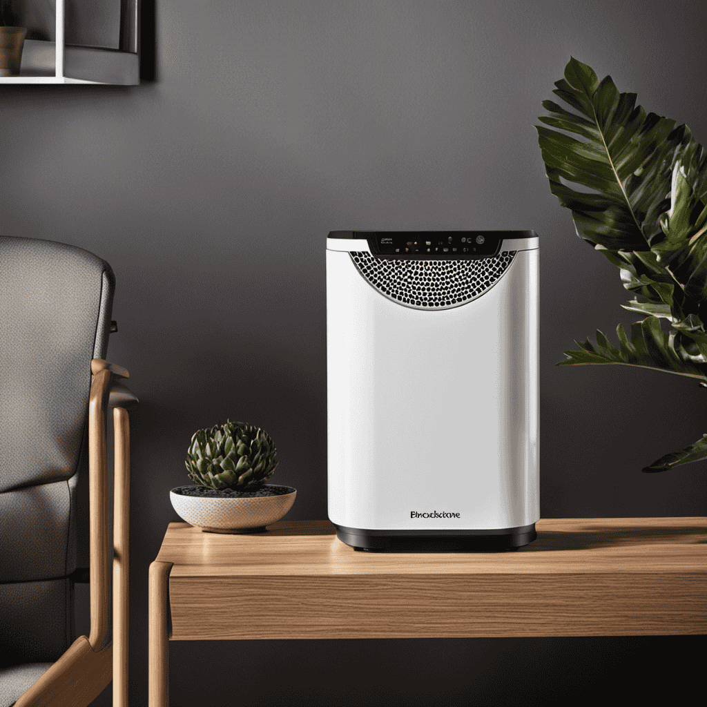 An image showcasing a close-up of a Brookstone Pure Ion Air Purifier, illustrating the internal components and capturing the moment when a tiny spark jumps between two metal plates, causing a faint but distinct popping sound