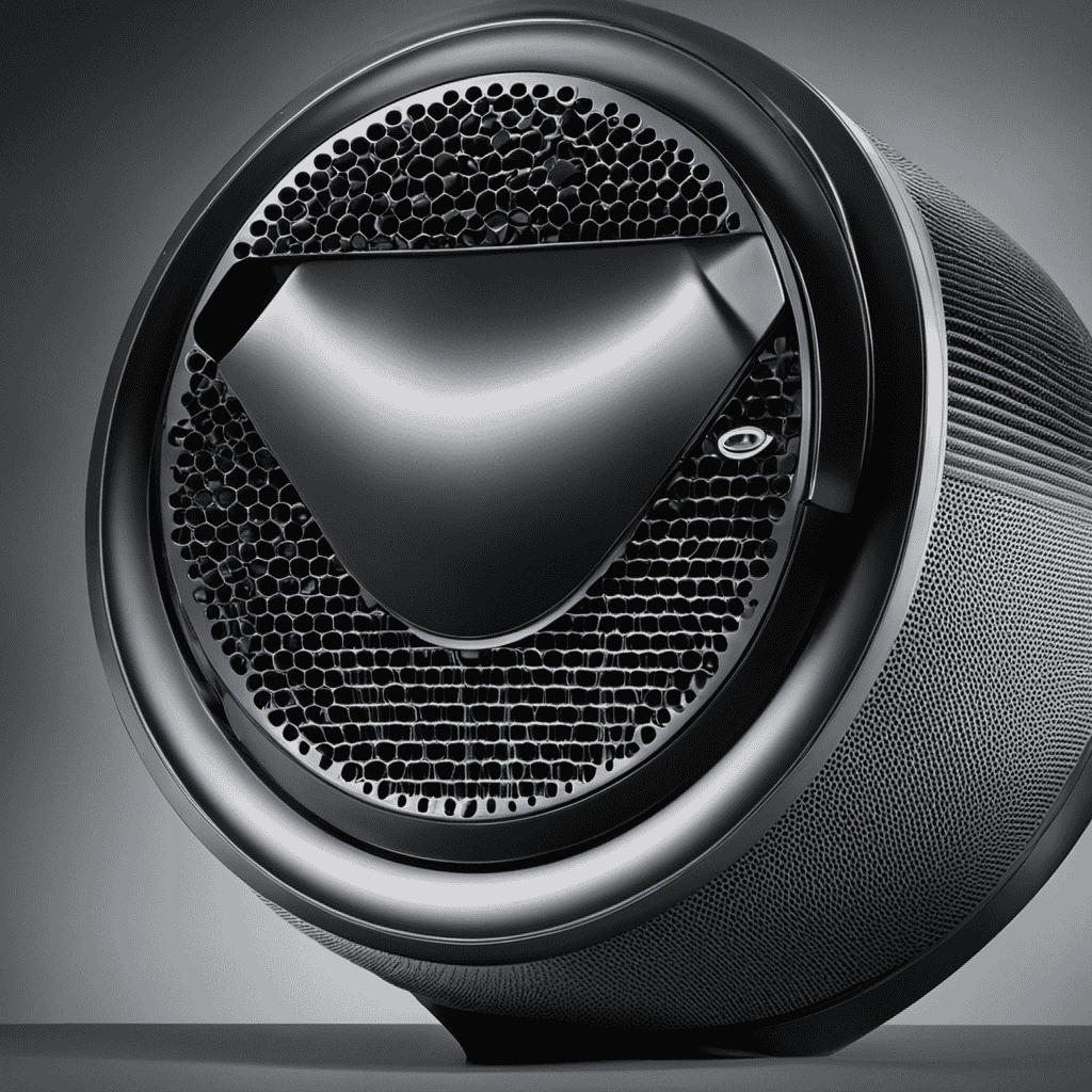 An image displaying a close-up of a Dyson air purifier with arrows pointing to the specific areas where air intake vents and filters are located, emphasizing their intricate design and potential causes for the whistling noise