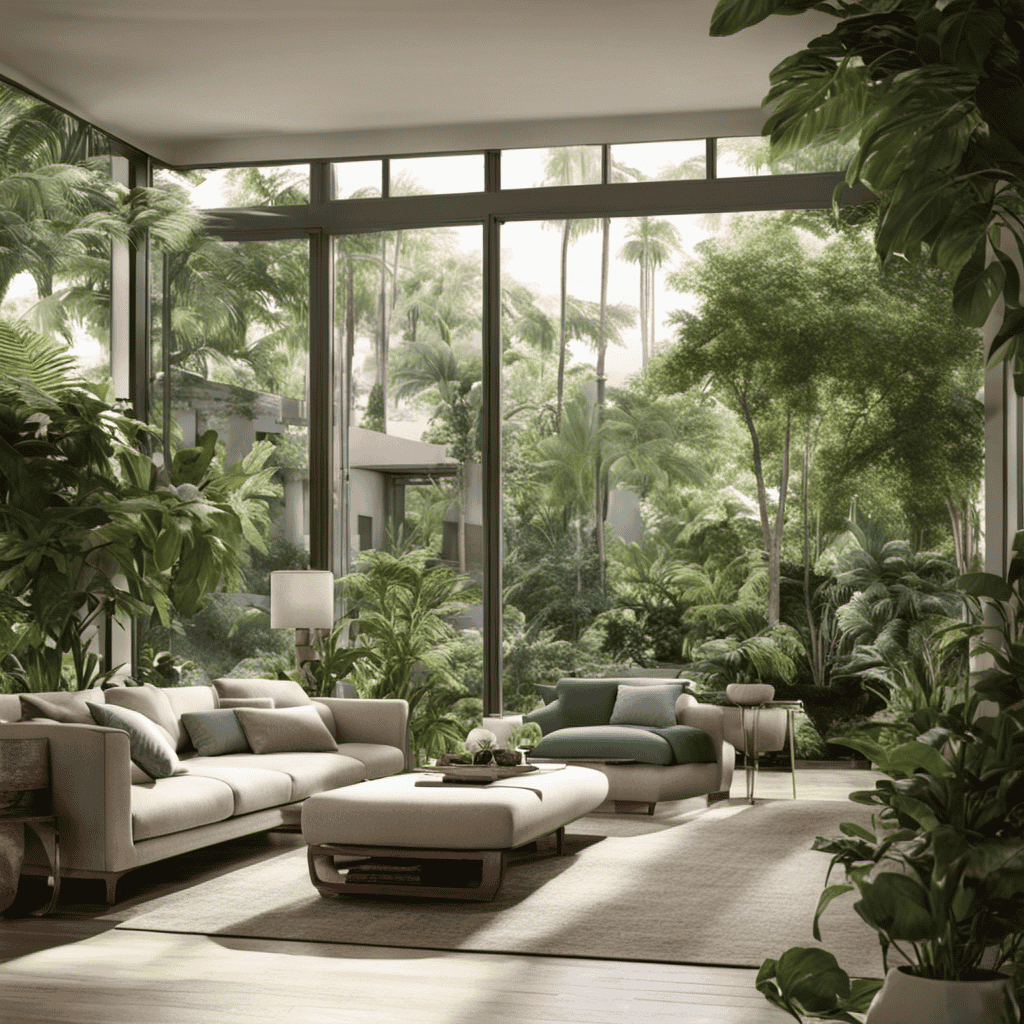 An image that showcases a serene living room filled with clean, fresh air