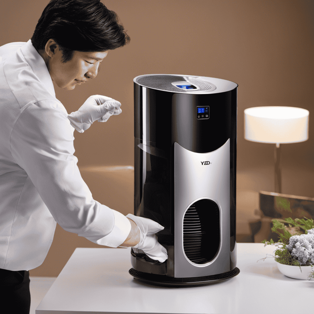 An image that showcases the step-by-step cleaning process of the Yd-700 Air Purifier