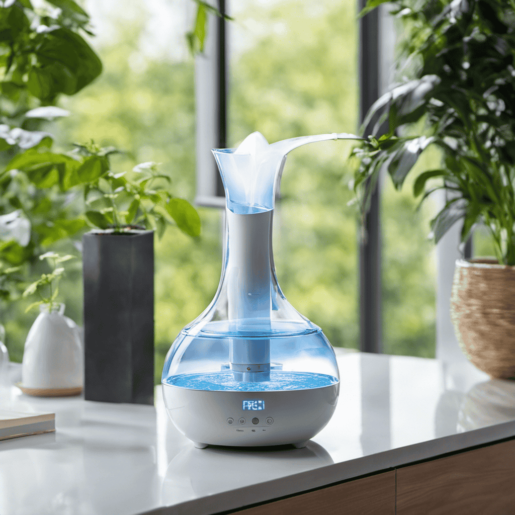 An image showcasing the step-by-step process of filling the Joy Fresh Air Forever Fragrant Airflo Purifier and Humidifier with water