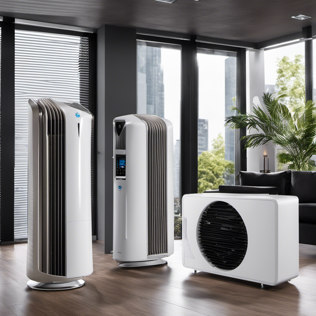 An image showcasing the different types of air purifiers for large spaces