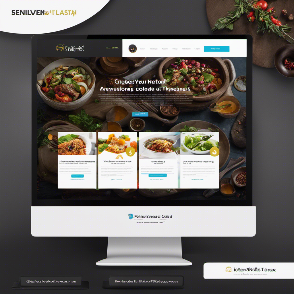 An image showcasing a sleek, modern website interface with a prominent "Review" button, surrounded by vibrant testimonials from satisfied customers, displayed in a visually appealing carousel format
