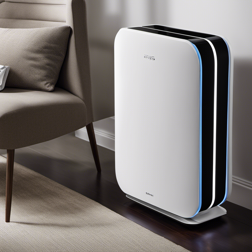 An image showcasing two contrasting sides: an elegant high-end air purifier with sleek design, advanced technology, and premium materials, juxtaposed against a traditional filter with a plain appearance, emphasizing the long-term cost implications