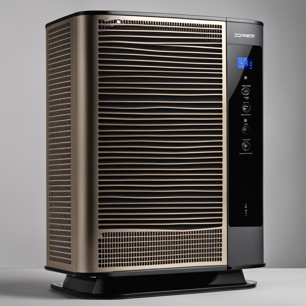 An image showcasing the intricate details of an air purifier warranty by zooming in on the fine print and terms