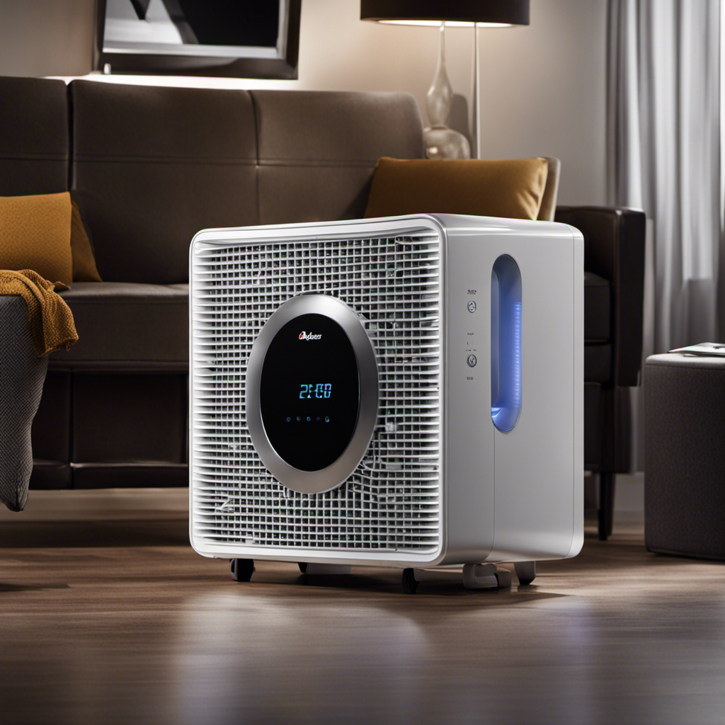 An image featuring an air purifier being gently wiped clean with a soft cloth, capturing the intricate details of its filters and indicator lights