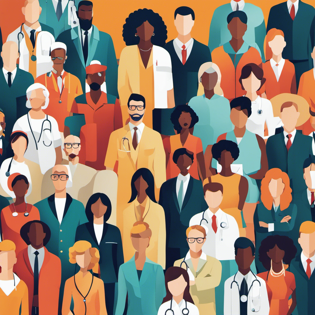 An image showing a diverse group of individuals surrounded by a variety of different professionals (therapists, doctors, career counselors), symbolizing the process of finding the right professional help for different needs