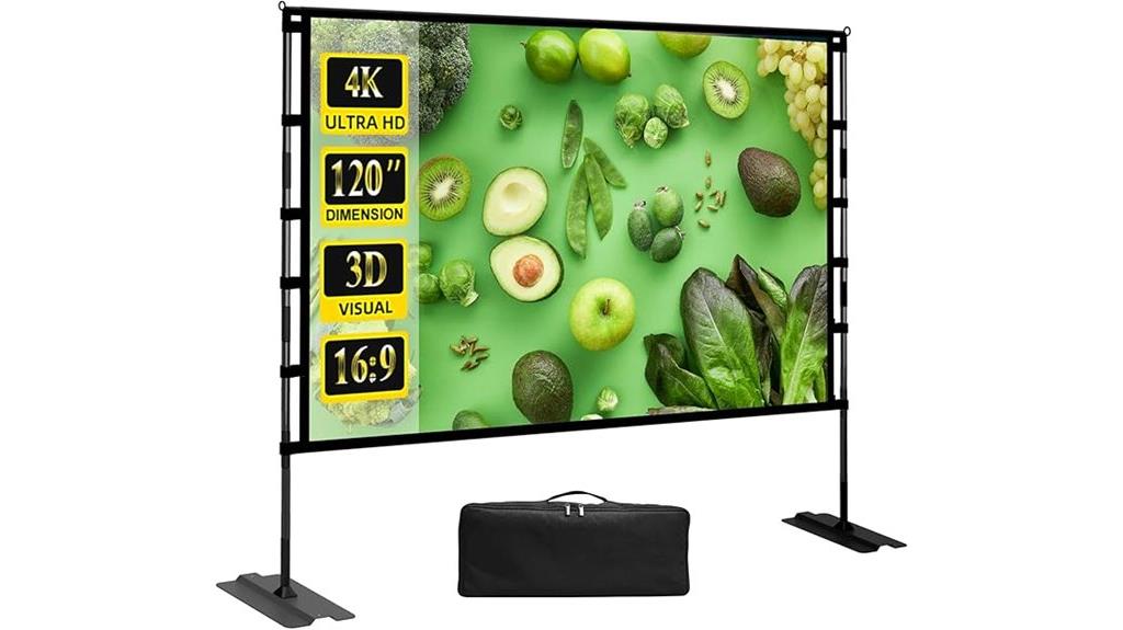 120 inch portable projector screen