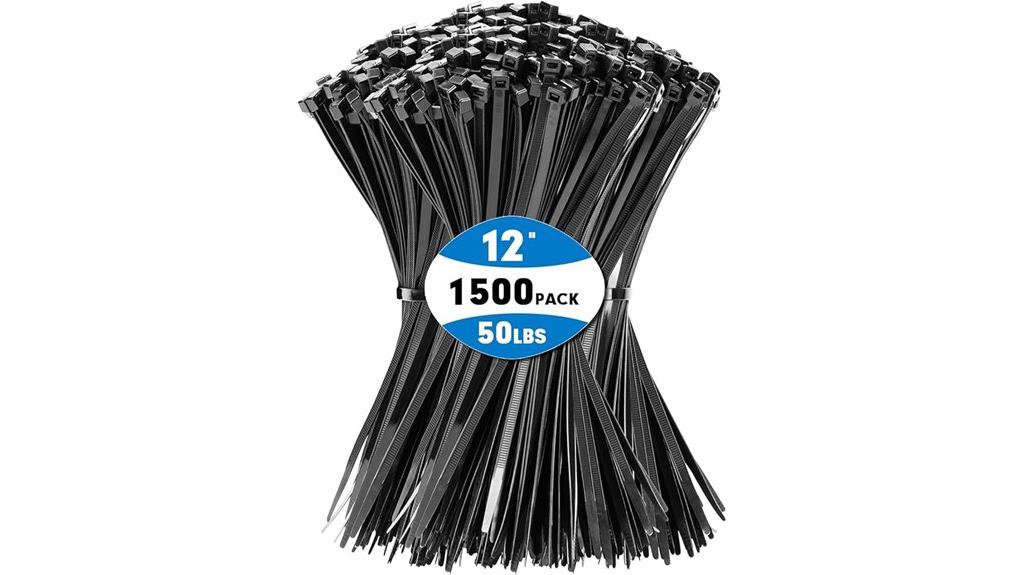1500 black uv zip ties