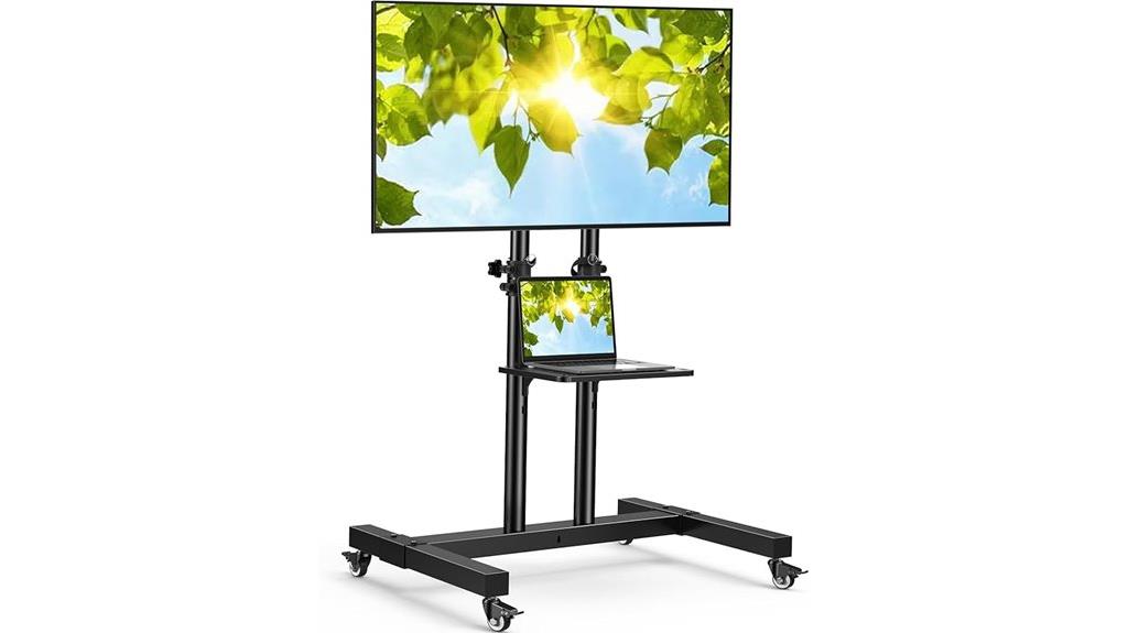 adjustable tv rolling stand
