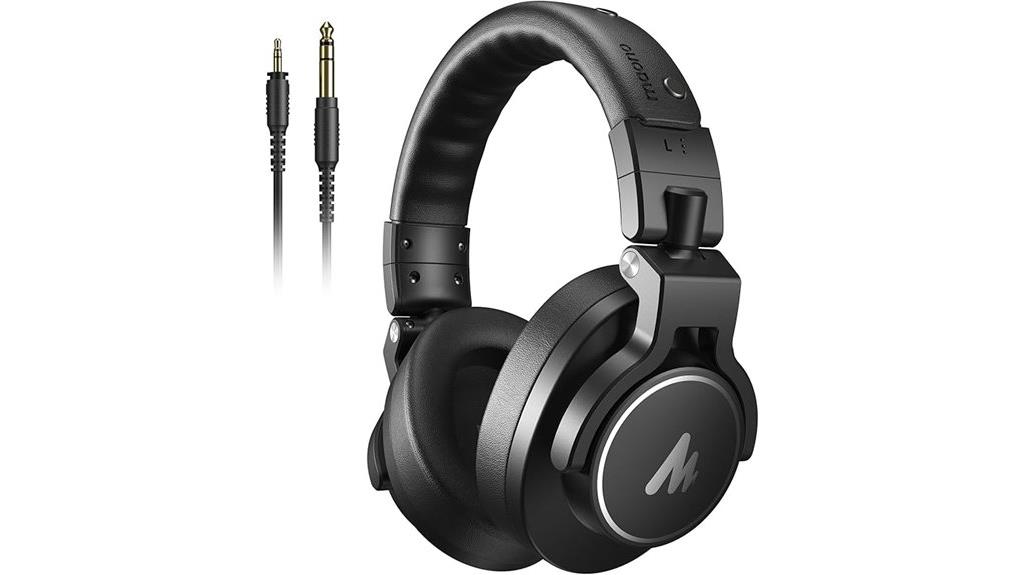 black studio monitor headphones