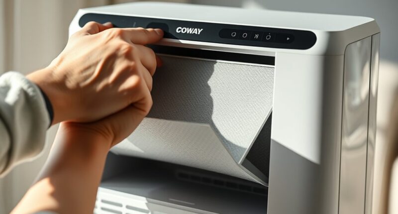 clean coway air purifier