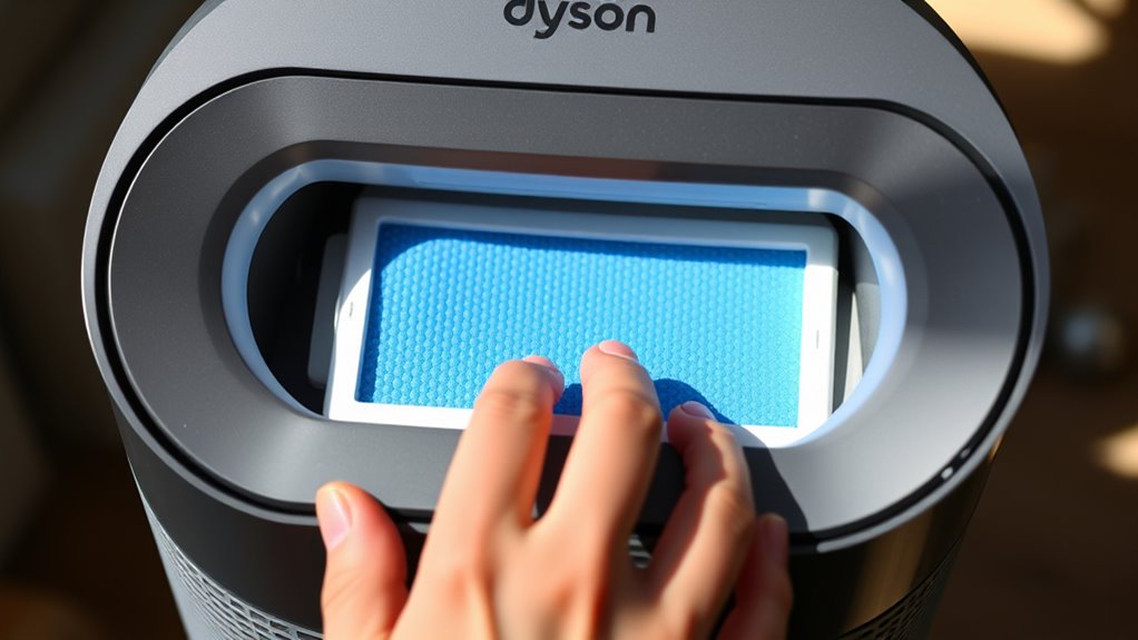 clean dust from filter compartment