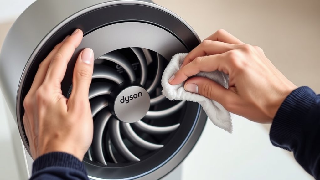 clean fan blades regularly