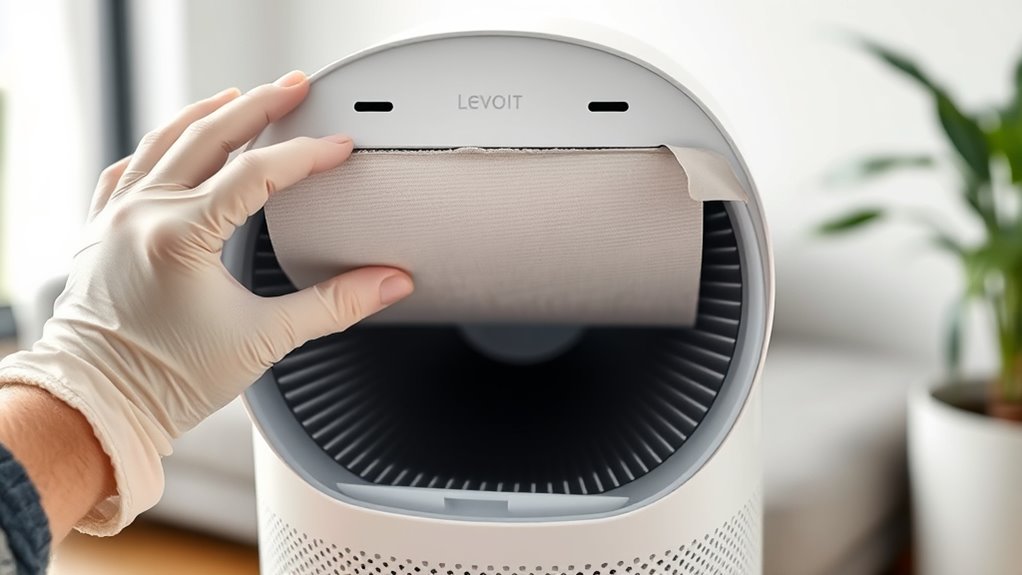 clean levoit air purifier