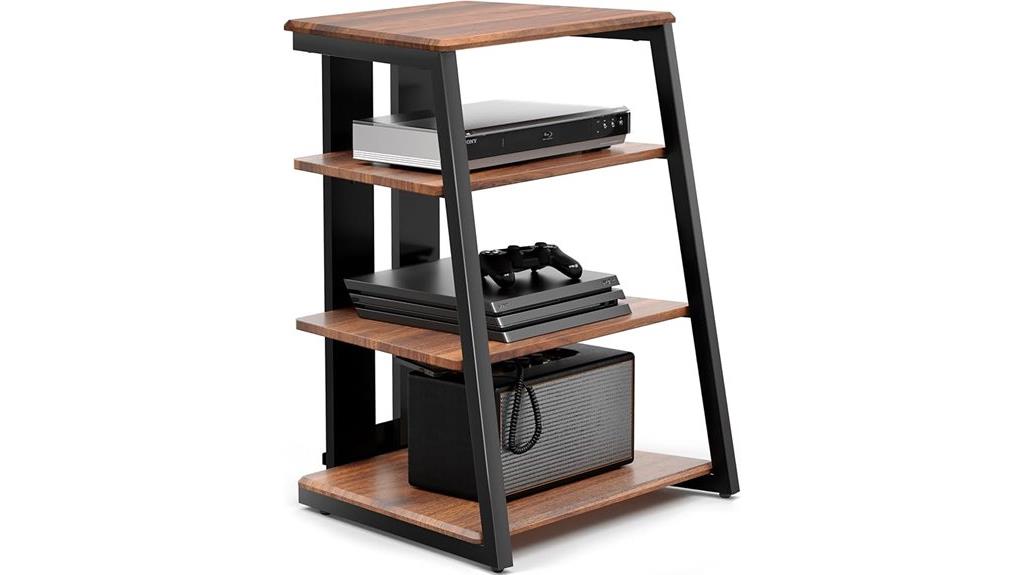 corner 4 tier media stand