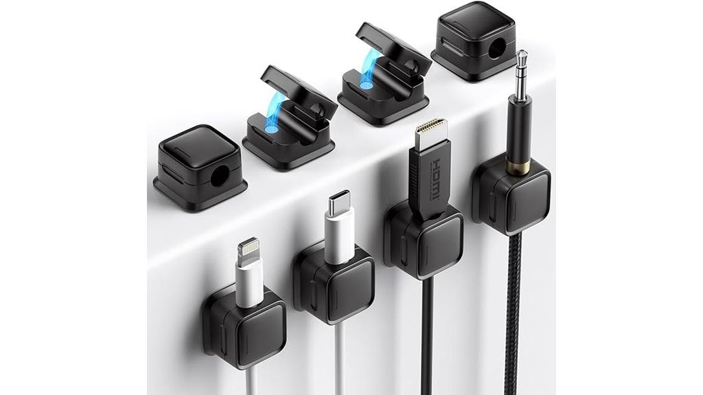 eight adhesive cable holders