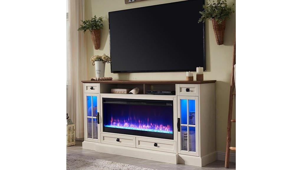 fireplace tv stand with storage