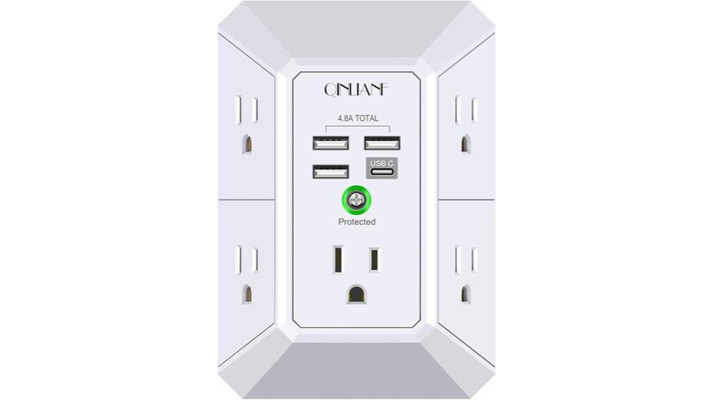 five outlet surge protector