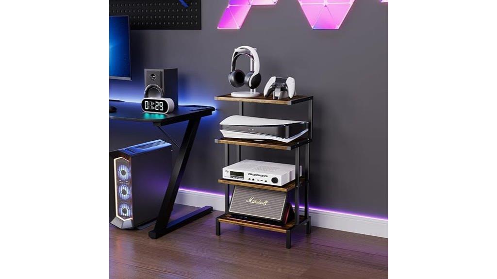 four tier console storage