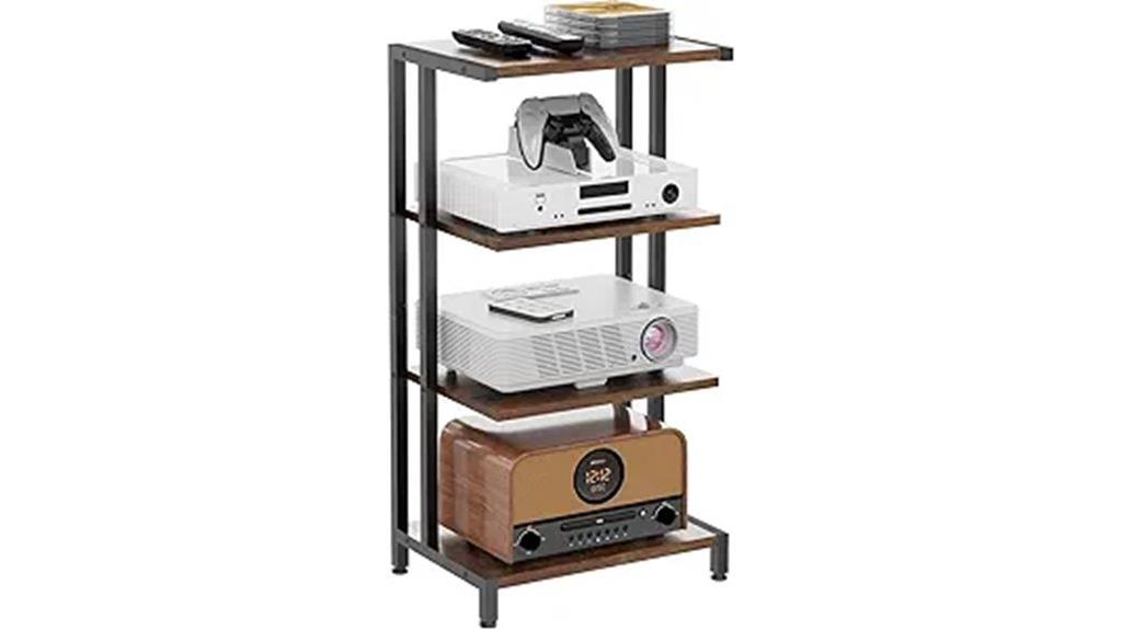 four tier corner media stand