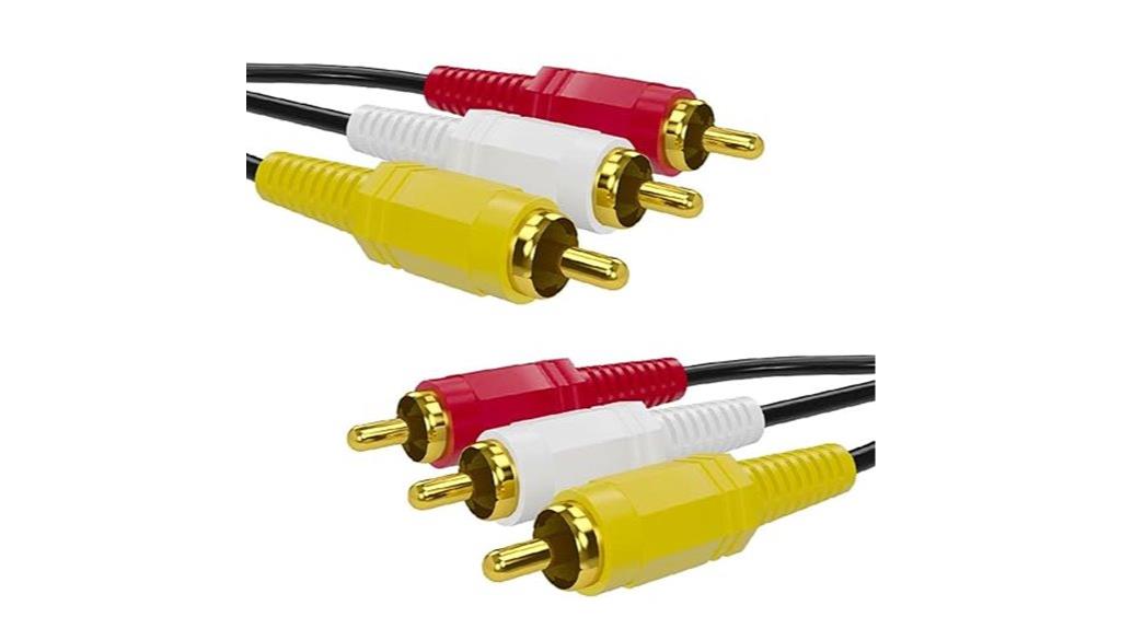 gold plated 3 male rca