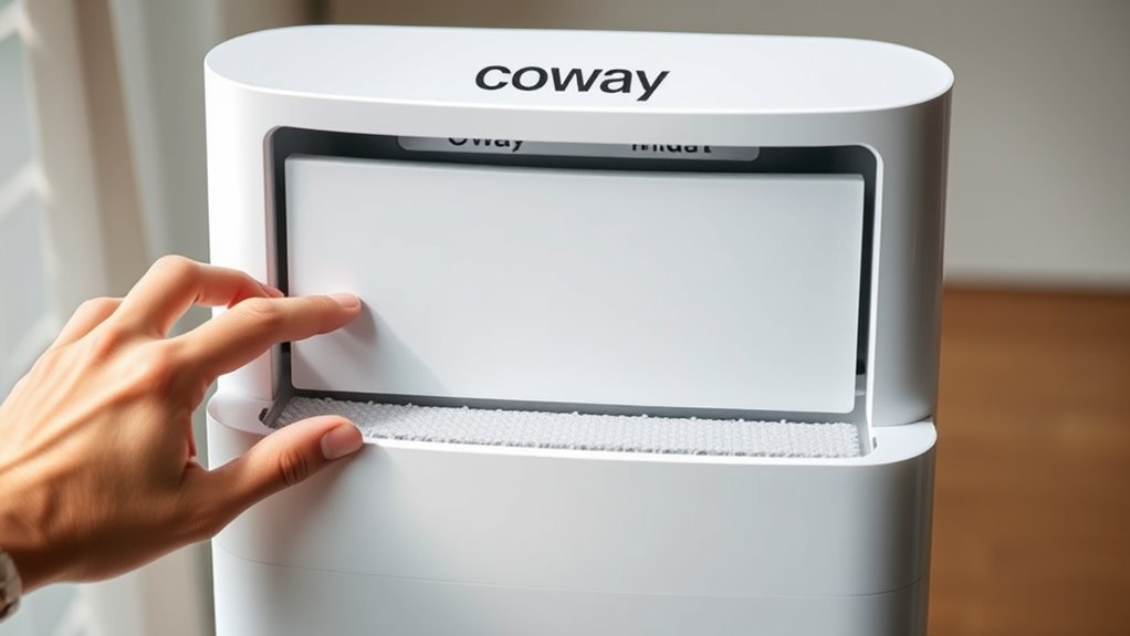 locate and open filter compartment