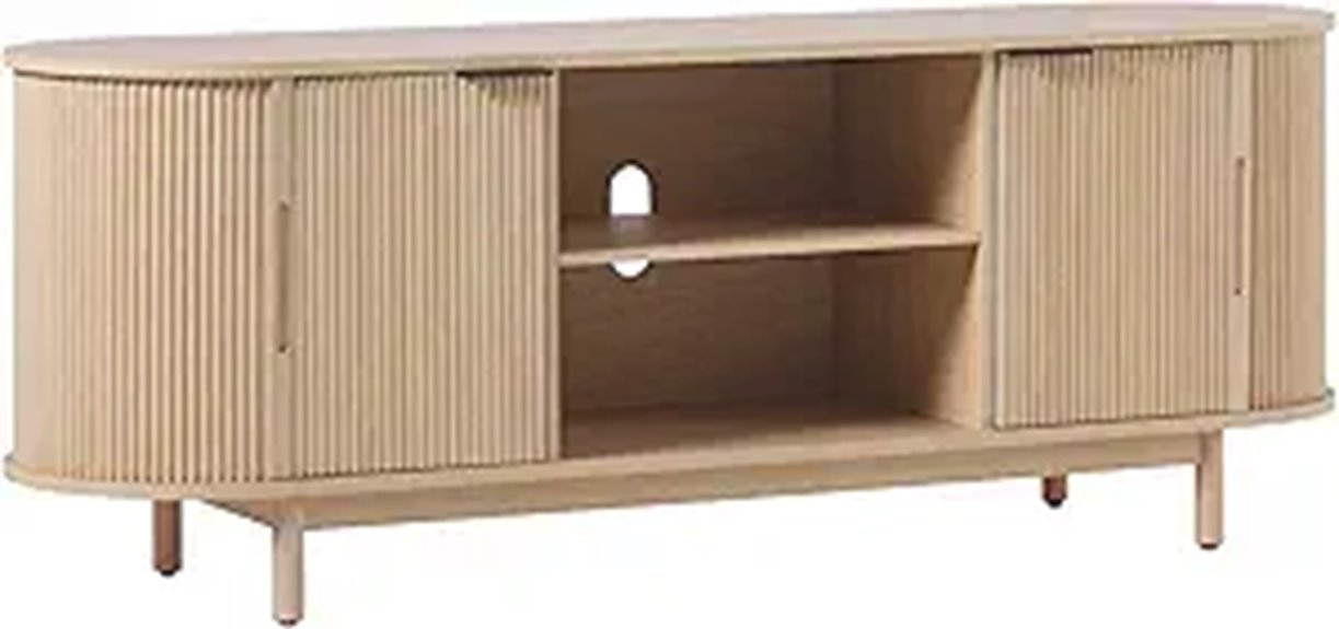 modern reeded tv stand