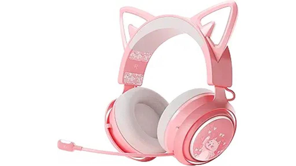pink wireless gaming headset