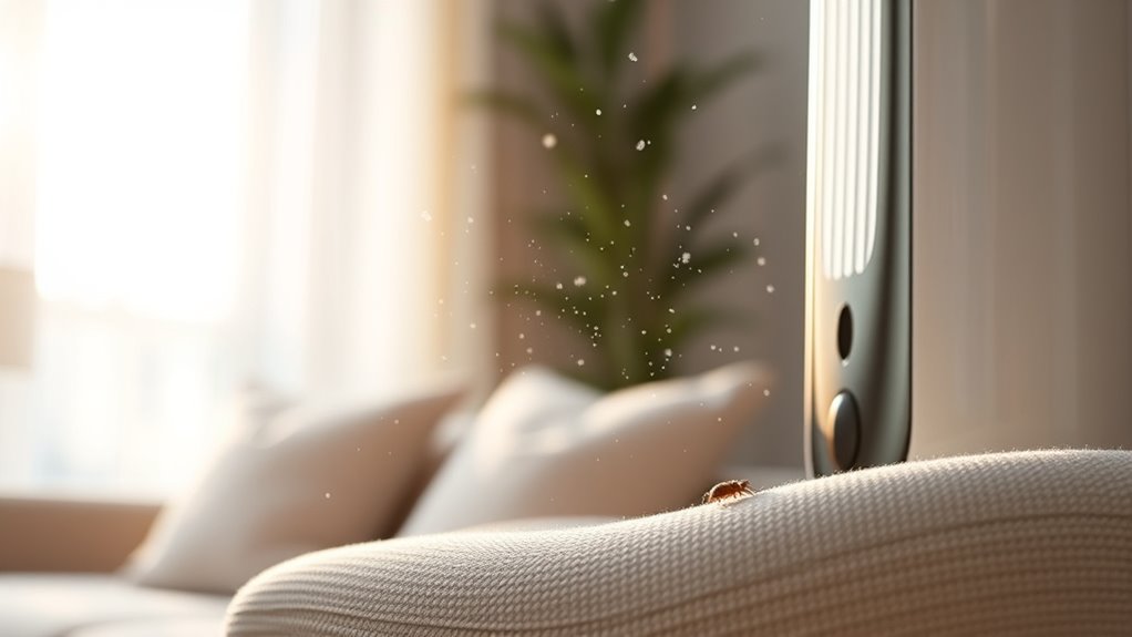 removing airborne dust mites